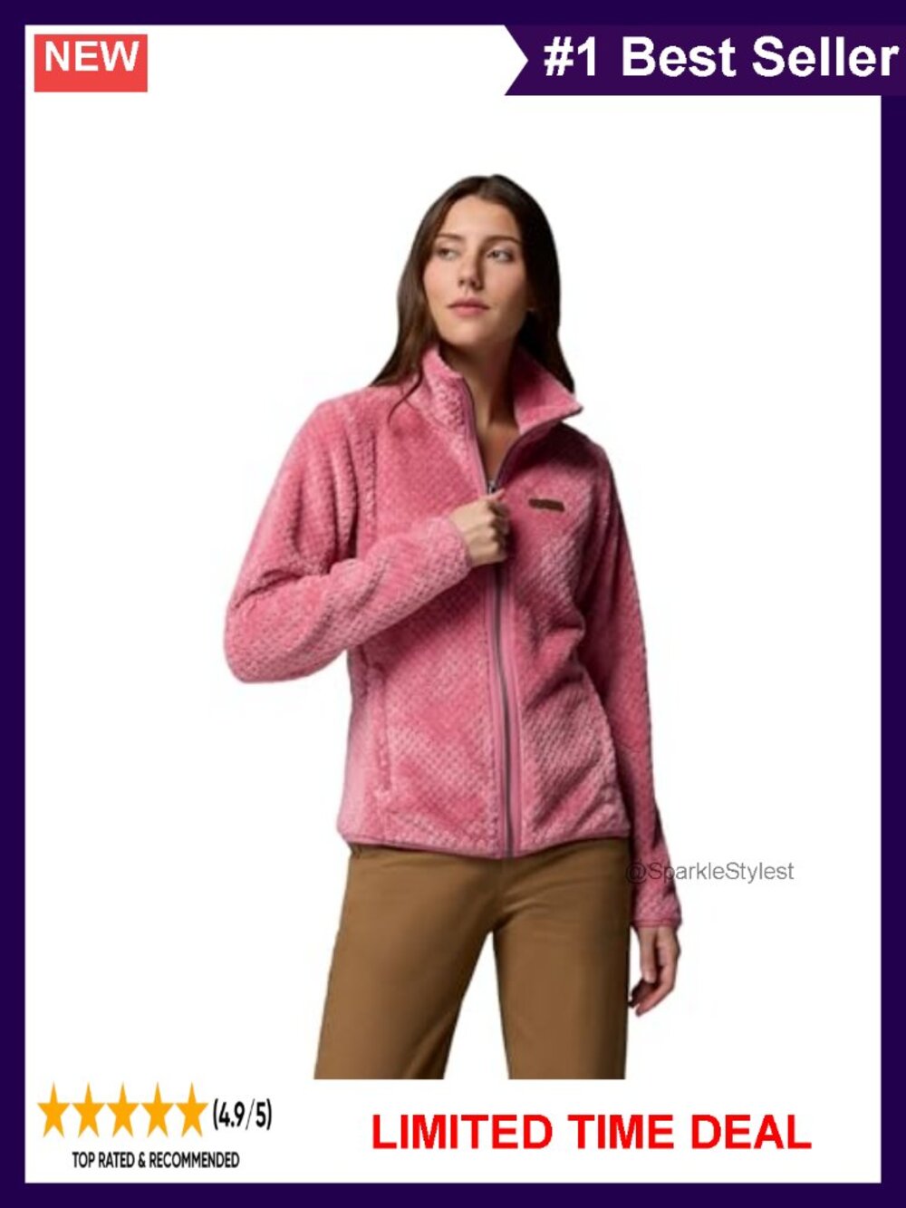 Columbia Fire Side II Sherpa Fleece Full Zip Jacket High-Pile Stand-Up Collar